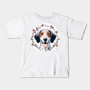 American Leopard Hound Captures Spring's Cherry Blossoms Beauty Kids T-Shirt